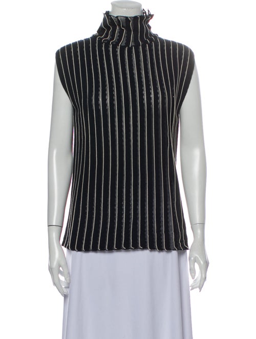 Carven Striped Turtleneck Sweater Blue