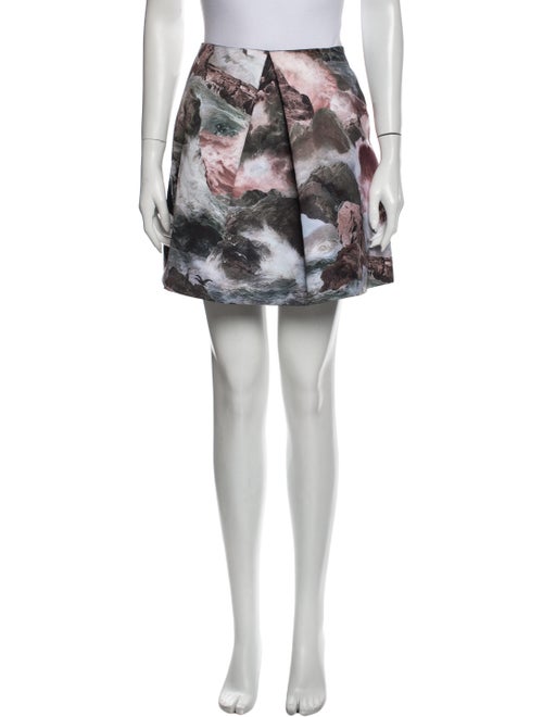 Carven Printed Mini Skirt Green