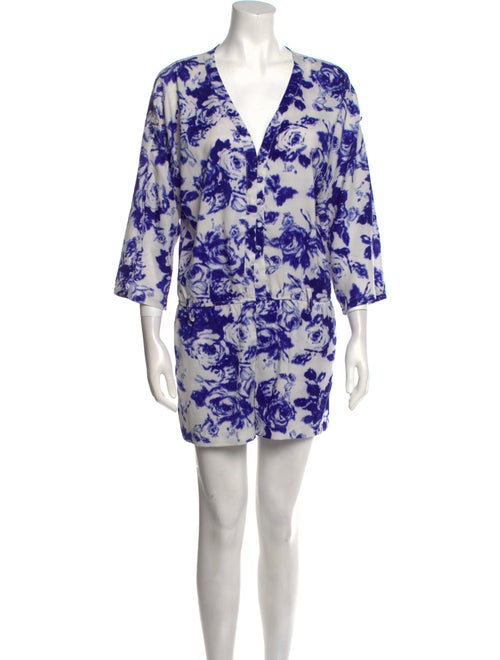 Carven Printed V-Neck Romper