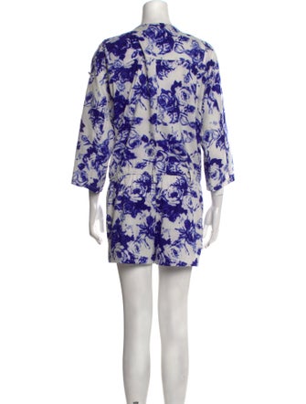 Carven Printed V-Neck Romper