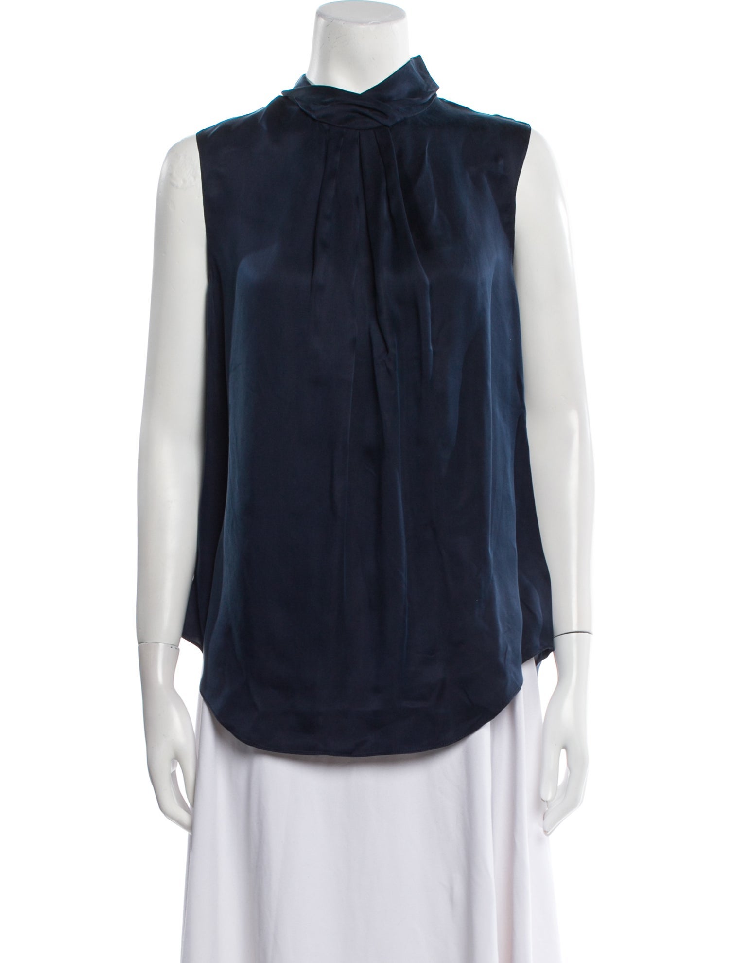 Carven Mock Neck Sleeveless Blouse