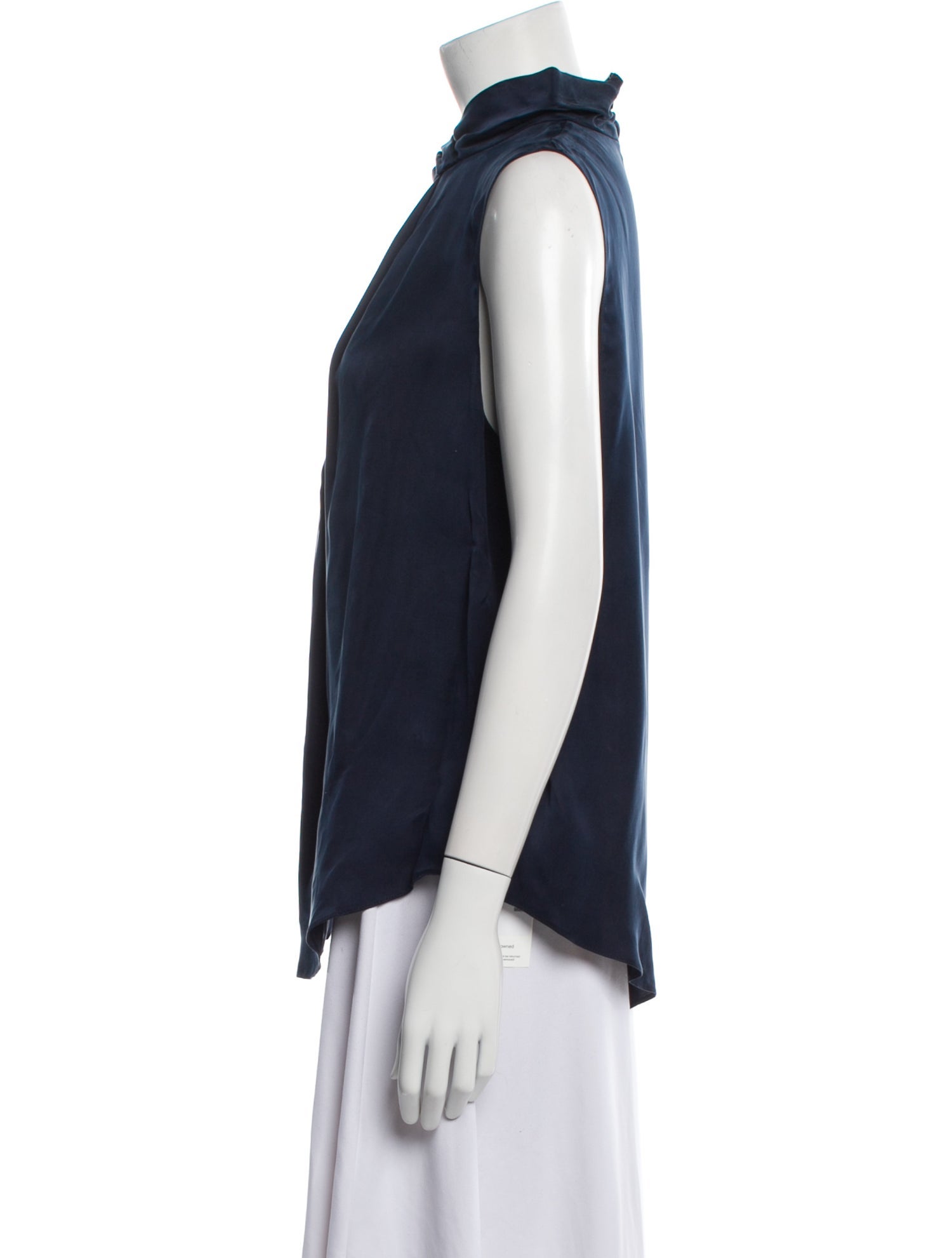 Carven Mock Neck Sleeveless Blouse