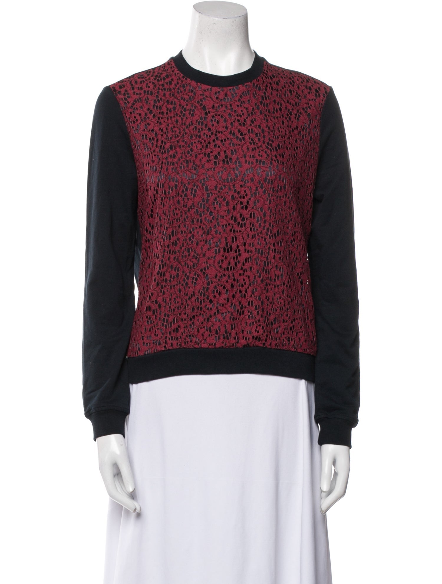 Carven Colorblock Pattern Crew Neck Sweatshirt