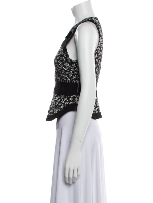 Carven Lace Pattern Scoop Neck Crop Top