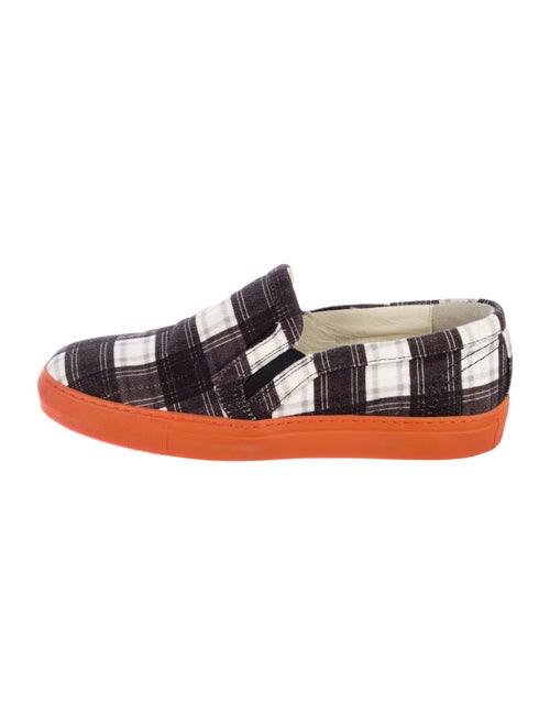 Carven Canvas Plaid Print Sneakers