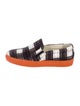 Carven Canvas Plaid Print Sneakers