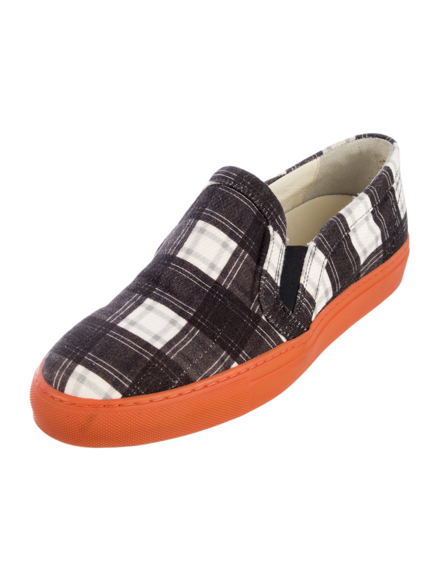 Carven Canvas Plaid Print Sneakers