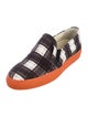 Carven Canvas Plaid Print Sneakers