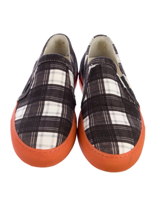 Carven Canvas Plaid Print Sneakers