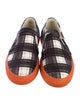 Carven Canvas Plaid Print Sneakers