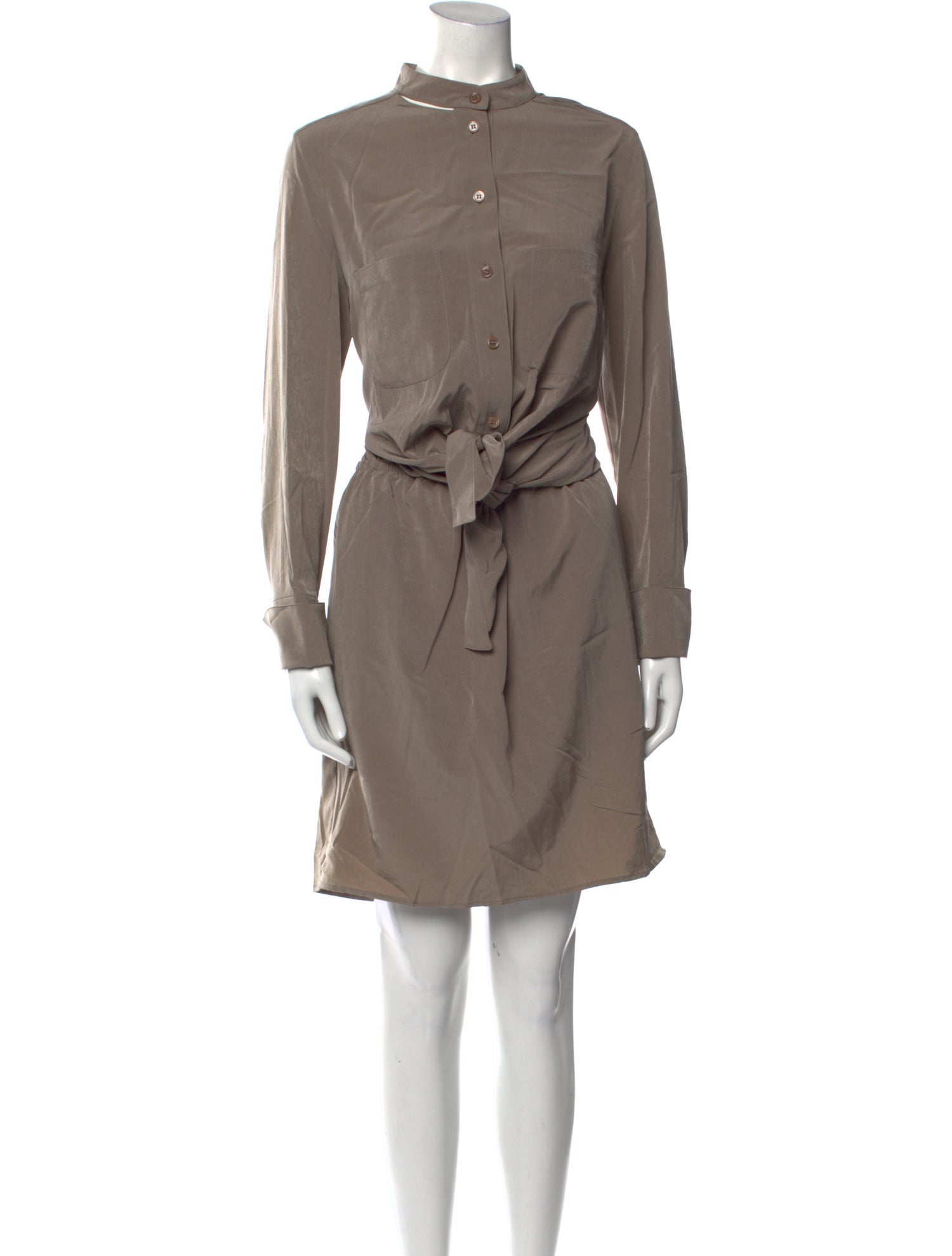 Carven Mock Neck Knee-Length Dress