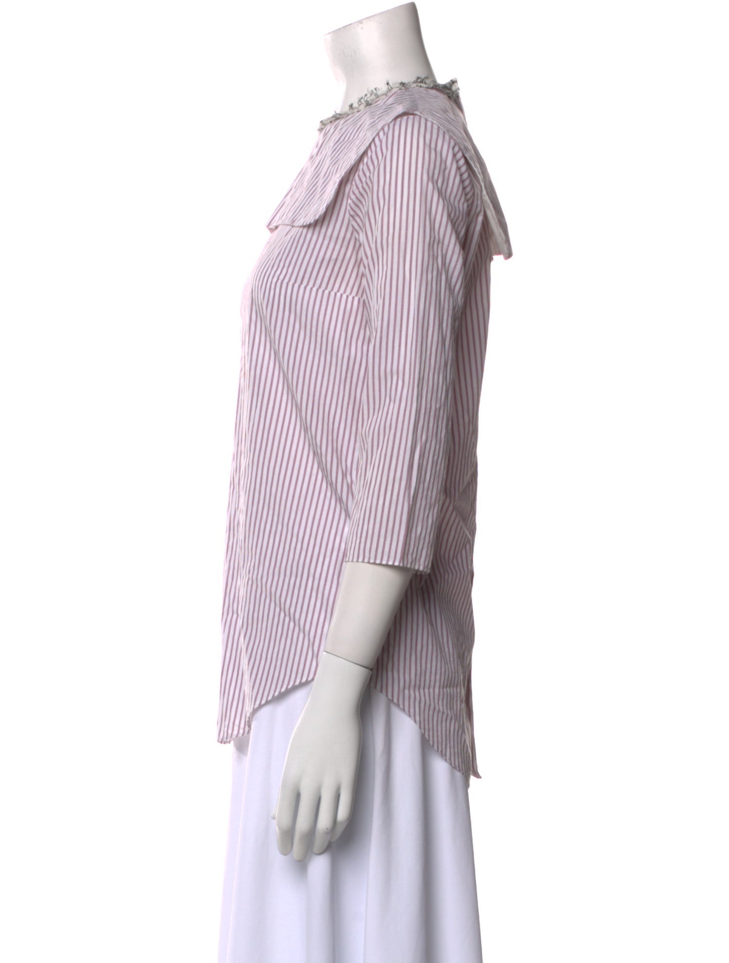 Carven Striped Crew Neck Blouse