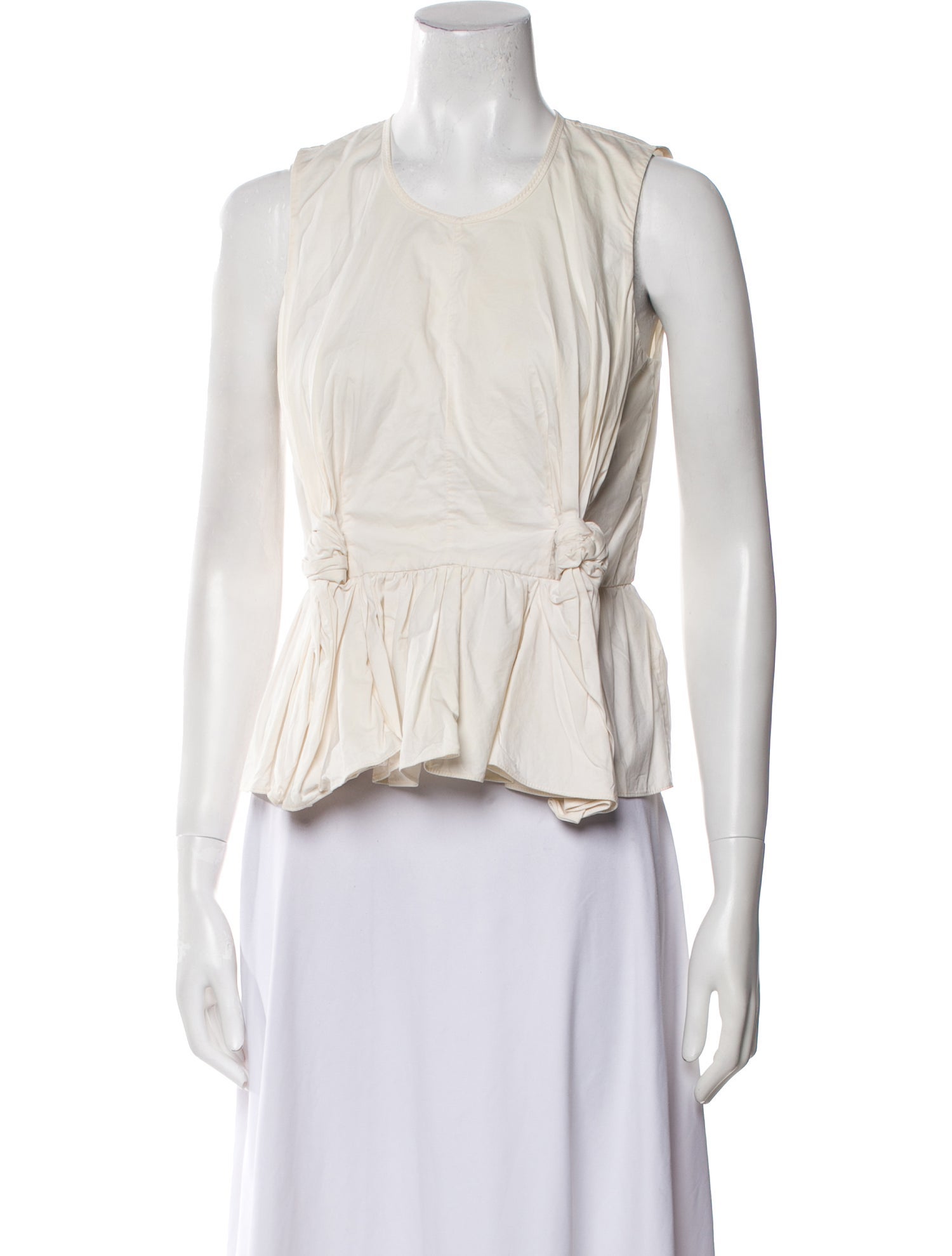 Carven Crew Neck Sleeveless Crop Top