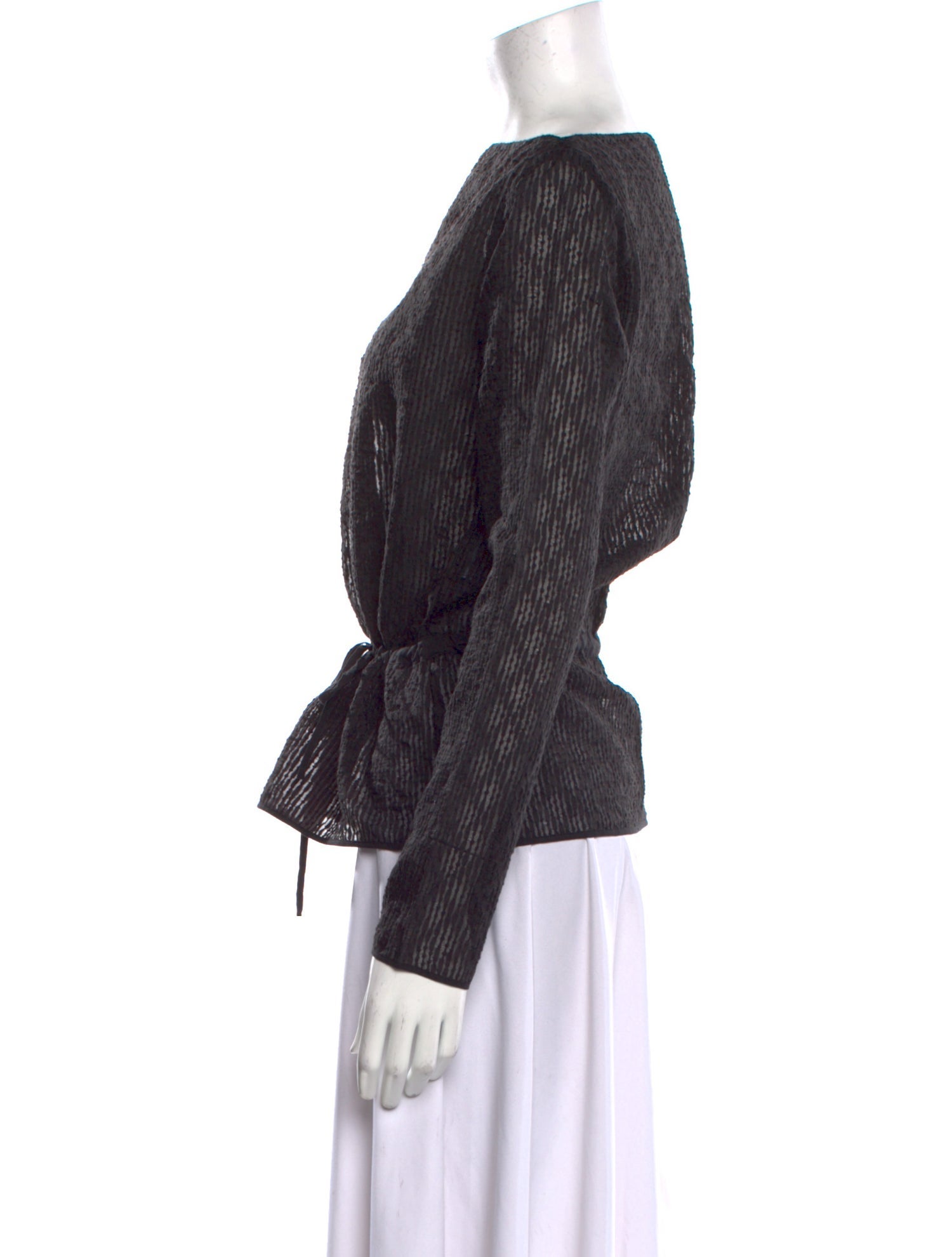 Carven Off-The-Shoulder Long Sleeve Blouse