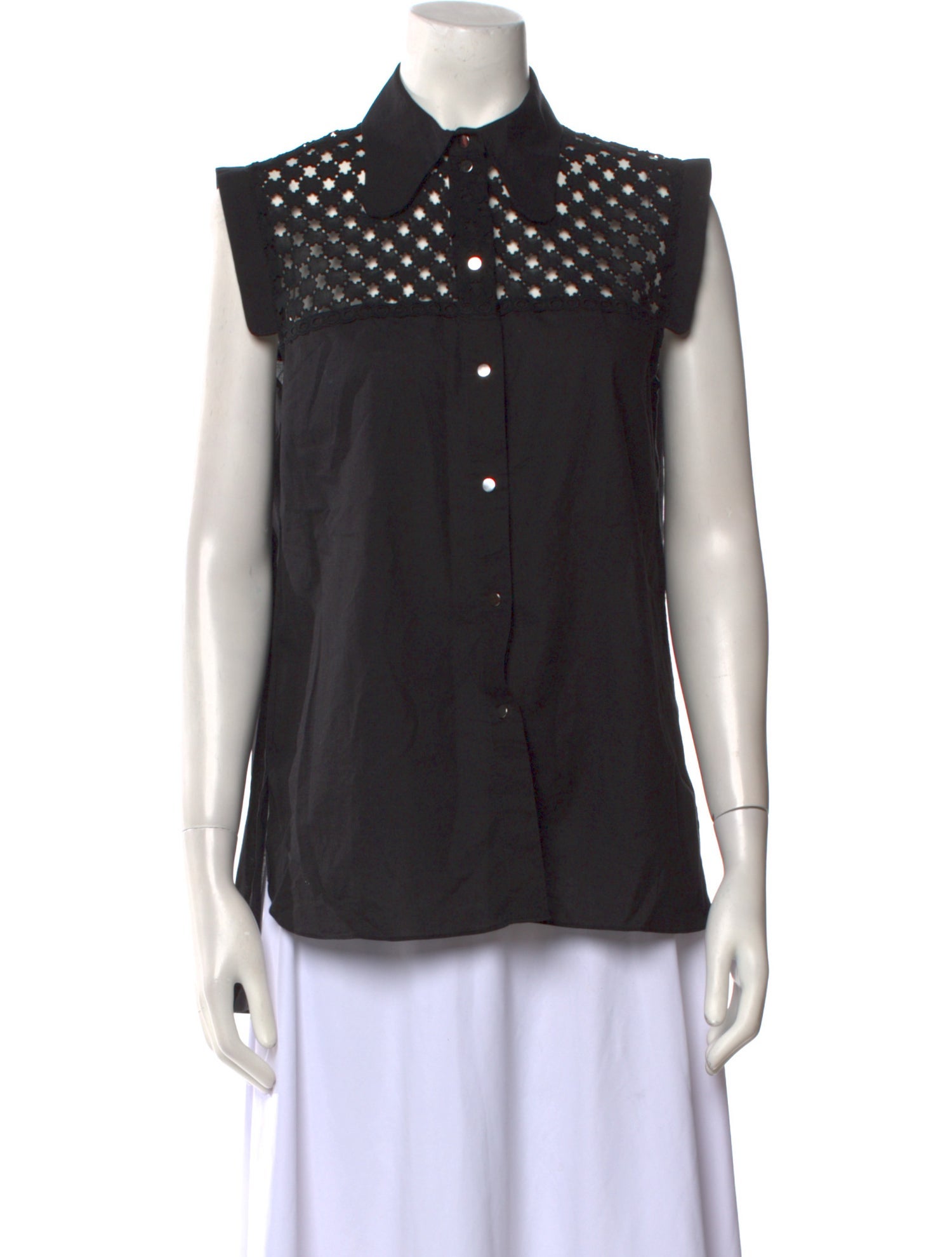 Carven Sleeveless Button-Up Top