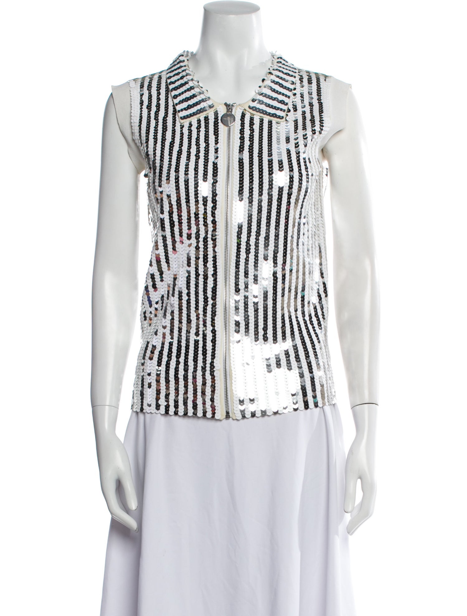 Carven V-Neck Sleeveless Top