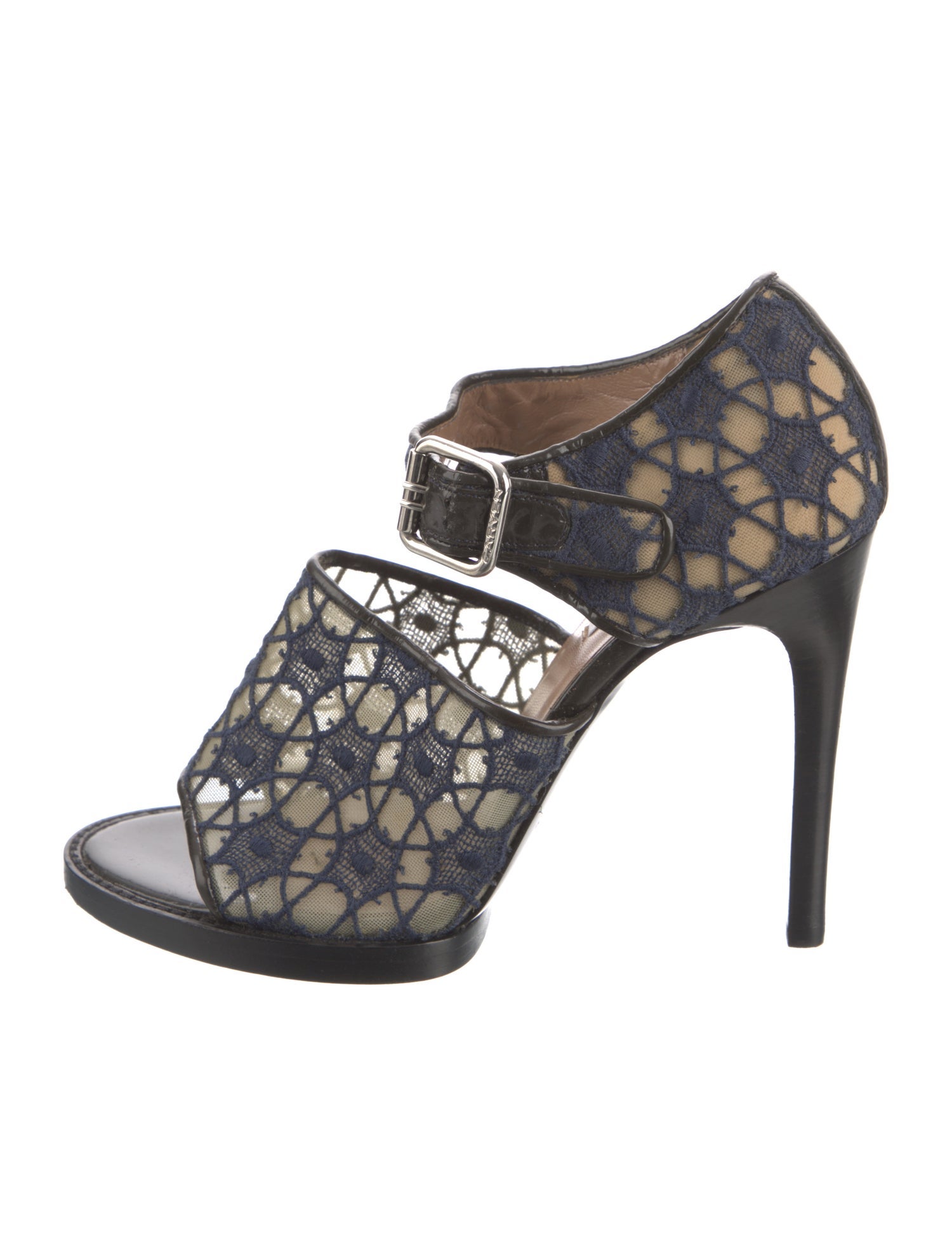 Carven Mesh Embroidered Accent D'Orsay Pumps