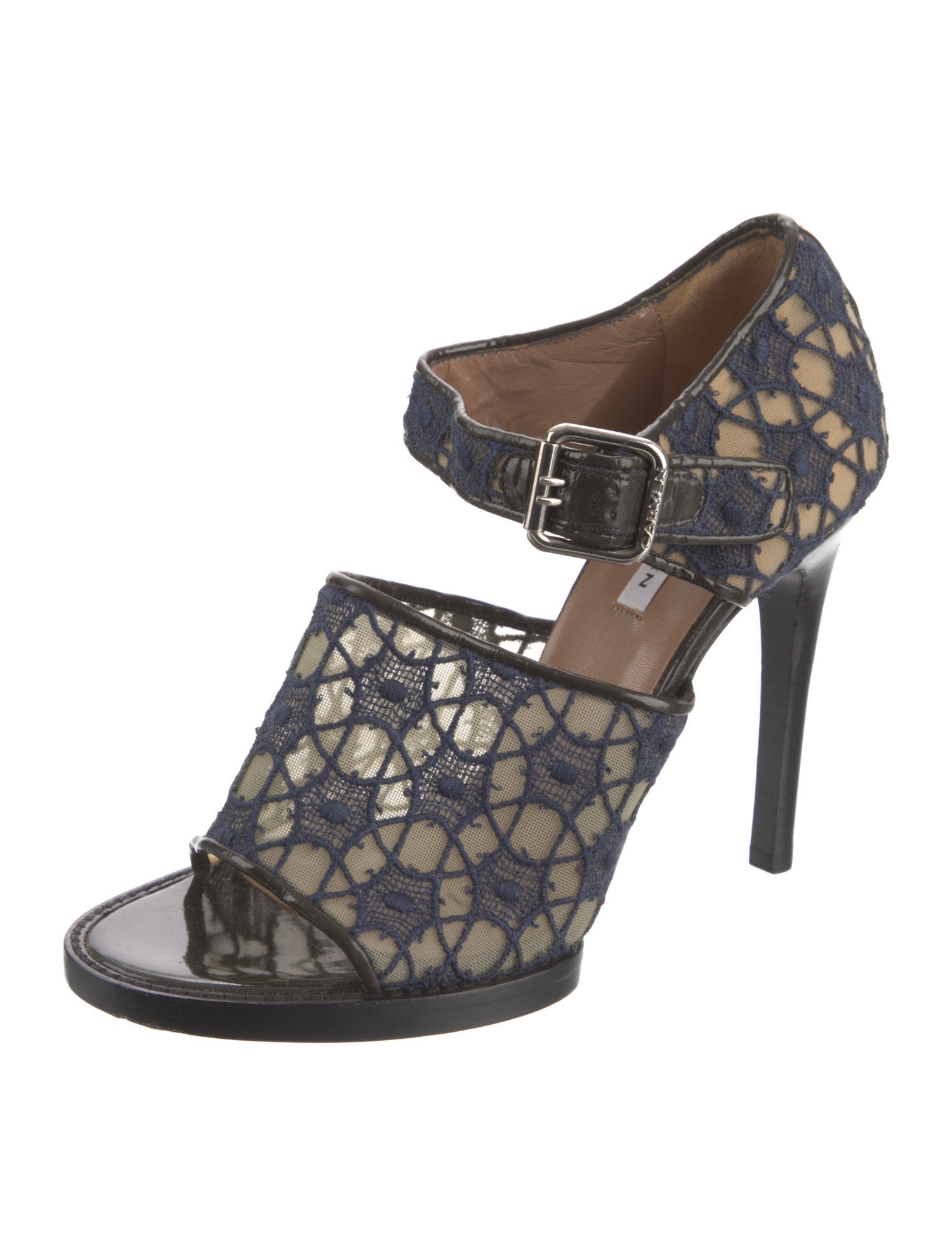 Carven Mesh Embroidered Accent D'Orsay Pumps