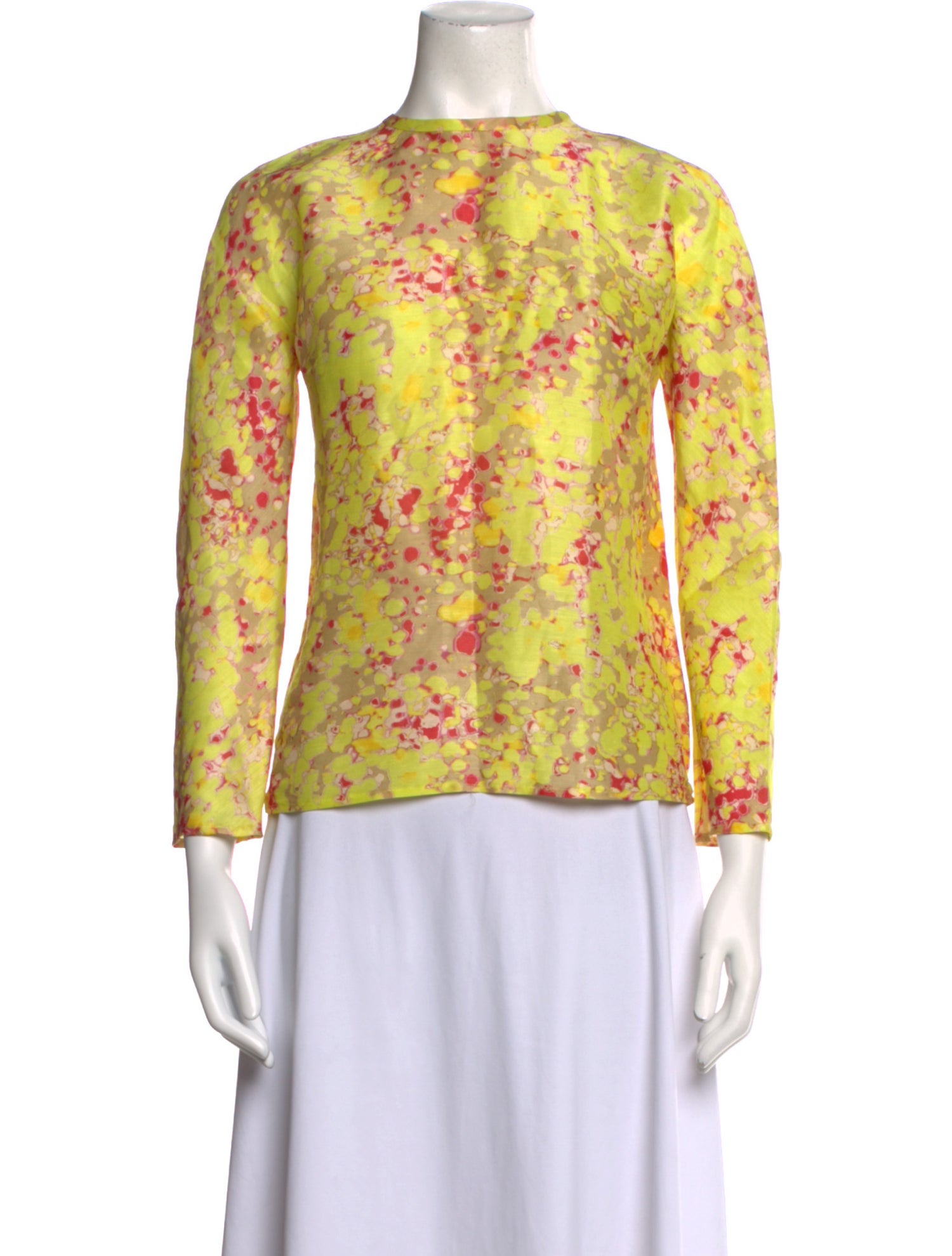Carven Linen Floral Print Blouse