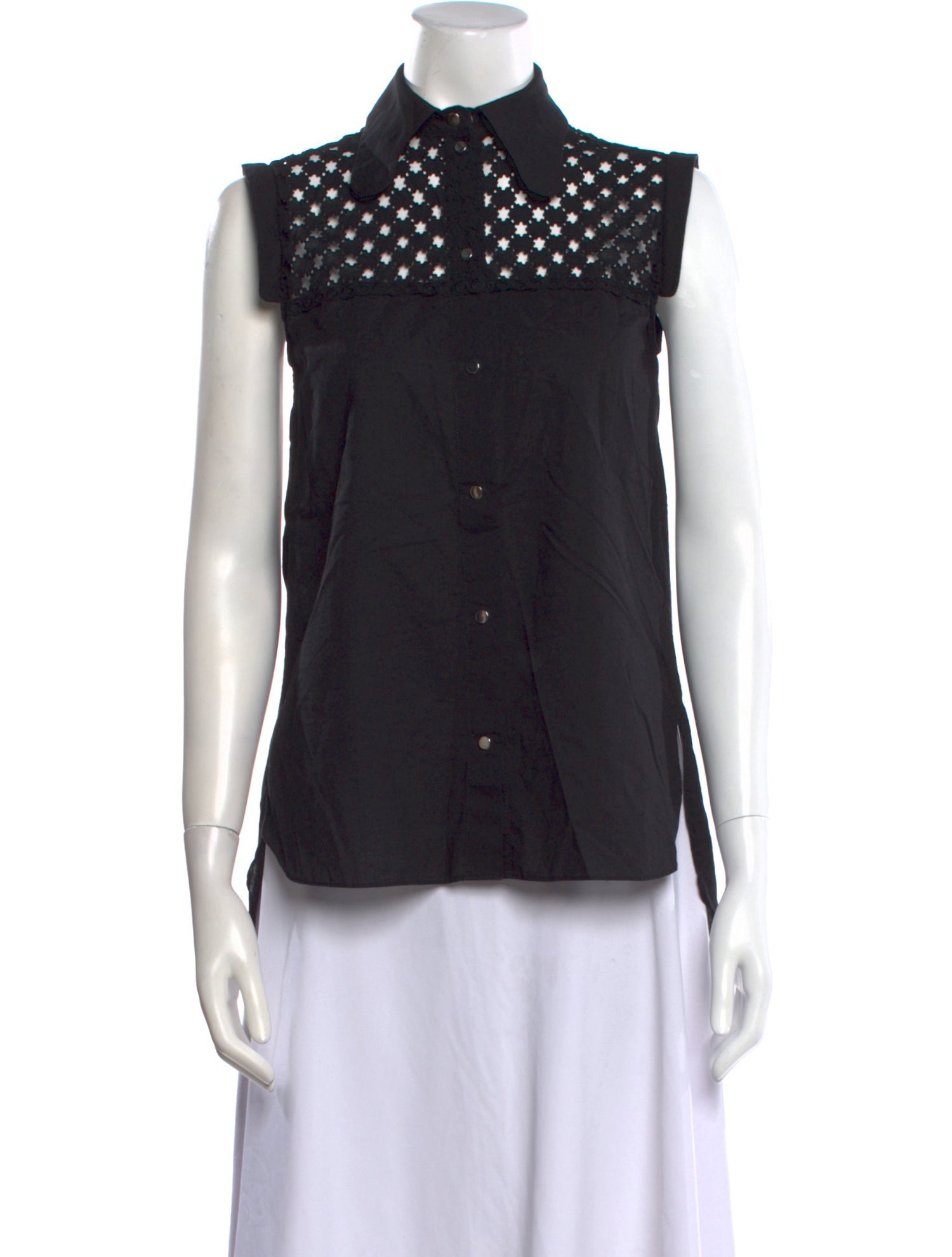 Carven Sleeveless Button-Up Top