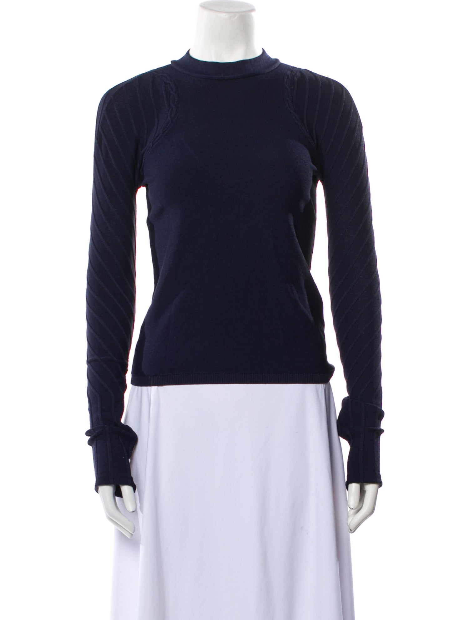 Carven Mock Neck Long Sleeve Sweatshirt