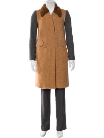 Carven Houndstooth Print Overcoat