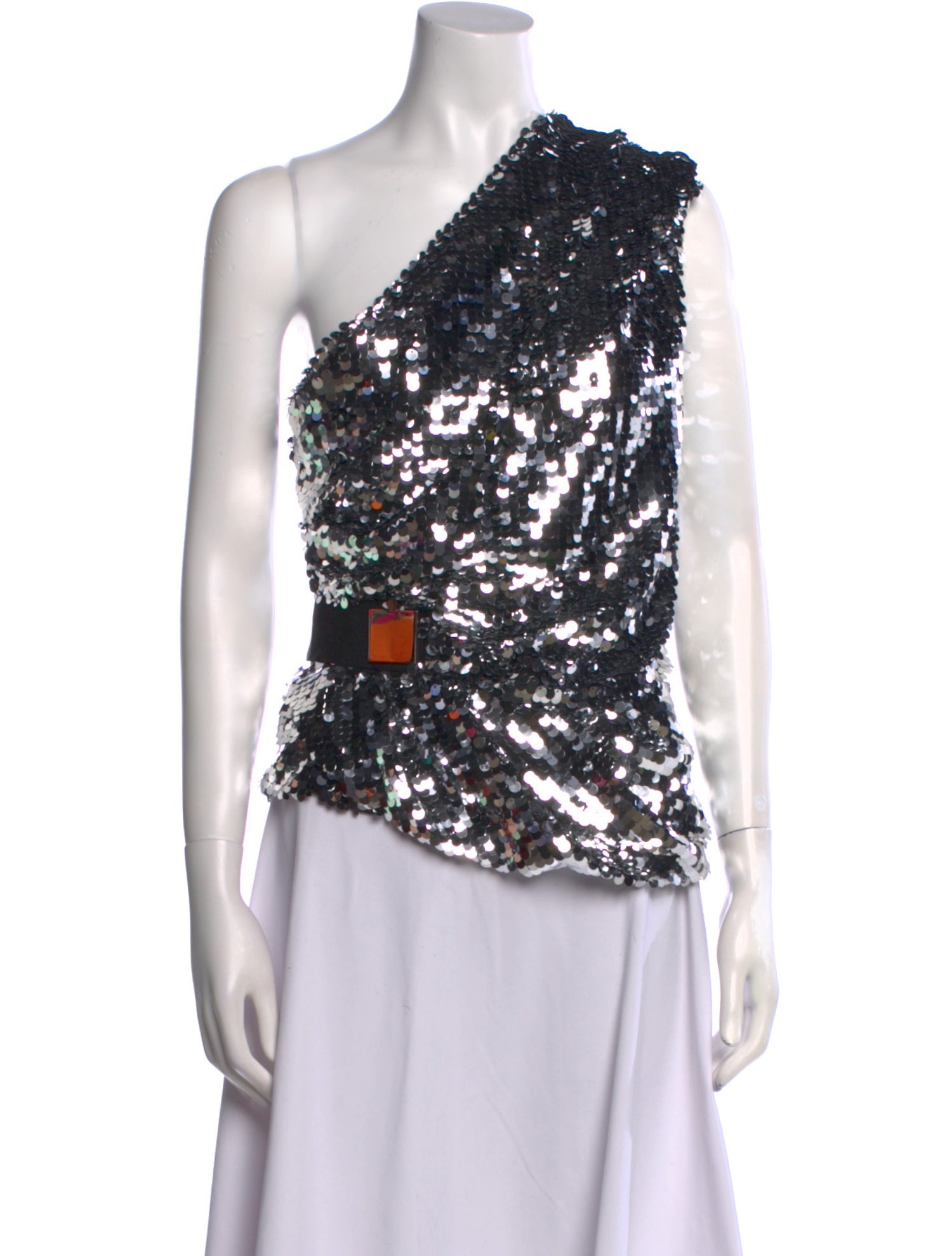 Carven Floral Print One-Shoulder Top