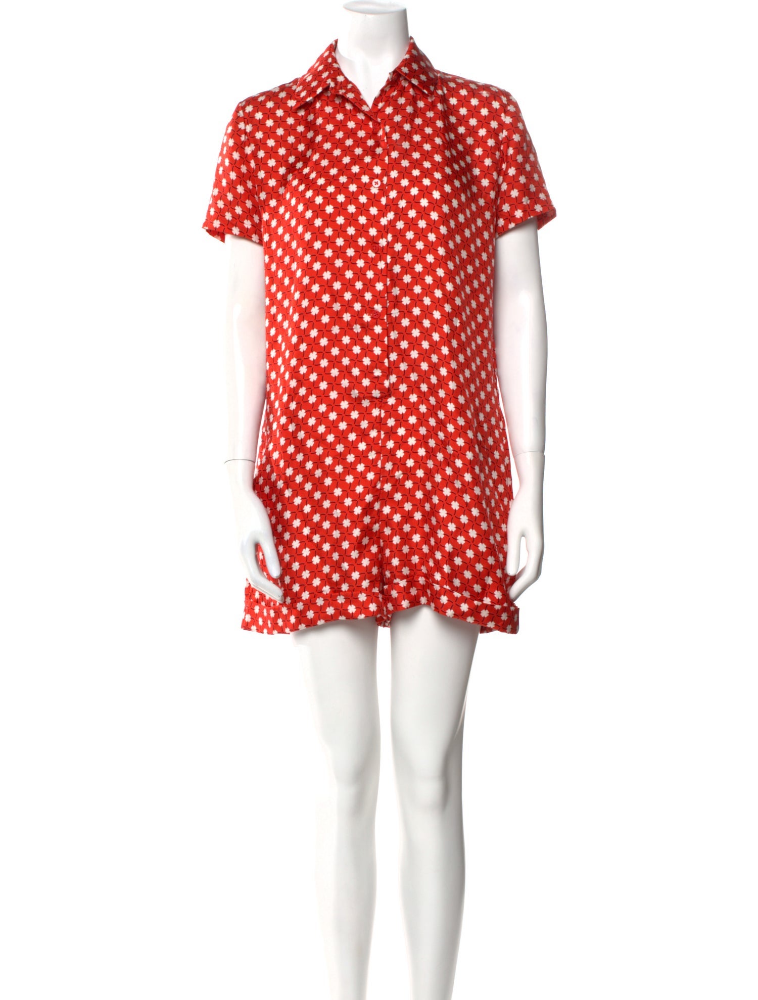 Carven Silk Printed Romper