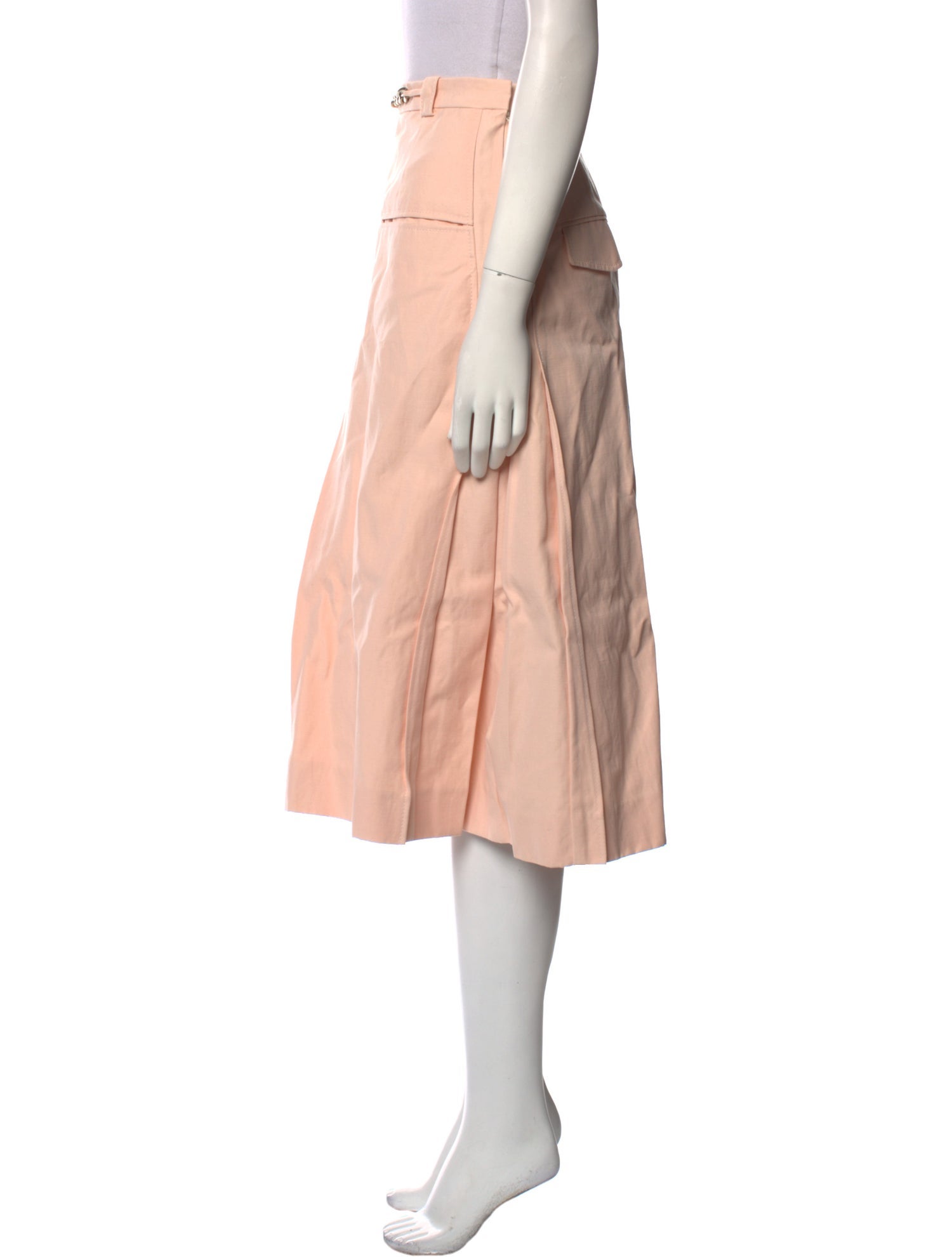 Carven Chain-Link Accents Knee-Length Skirt