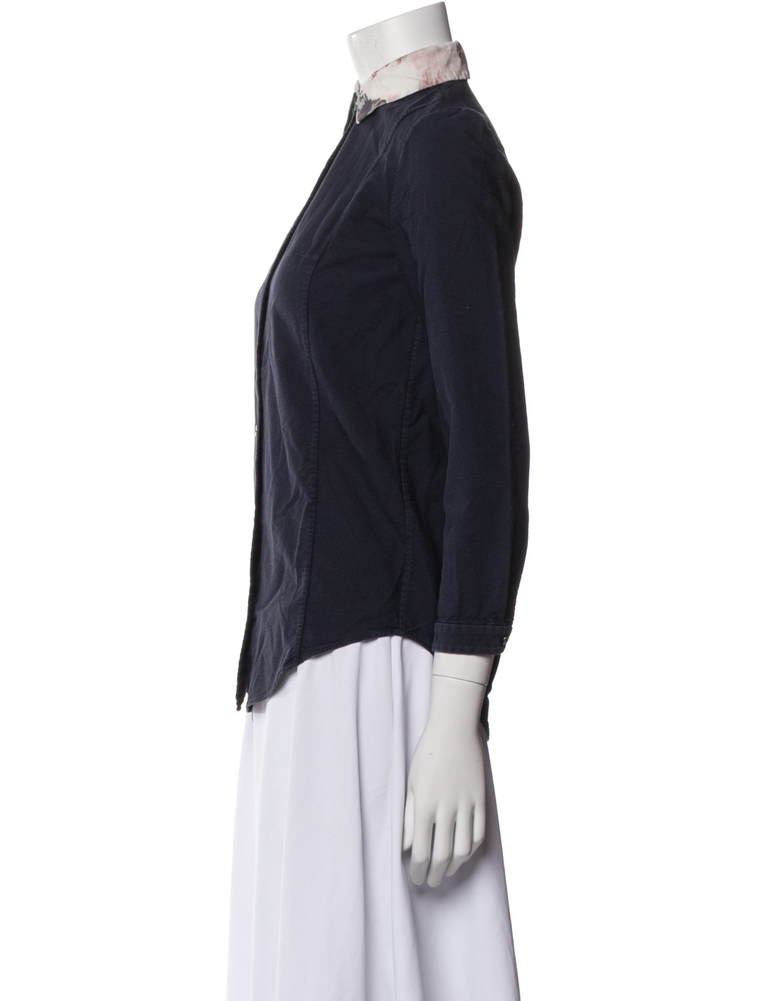 Carven Three-Quarter Sleeve Button-Up Top