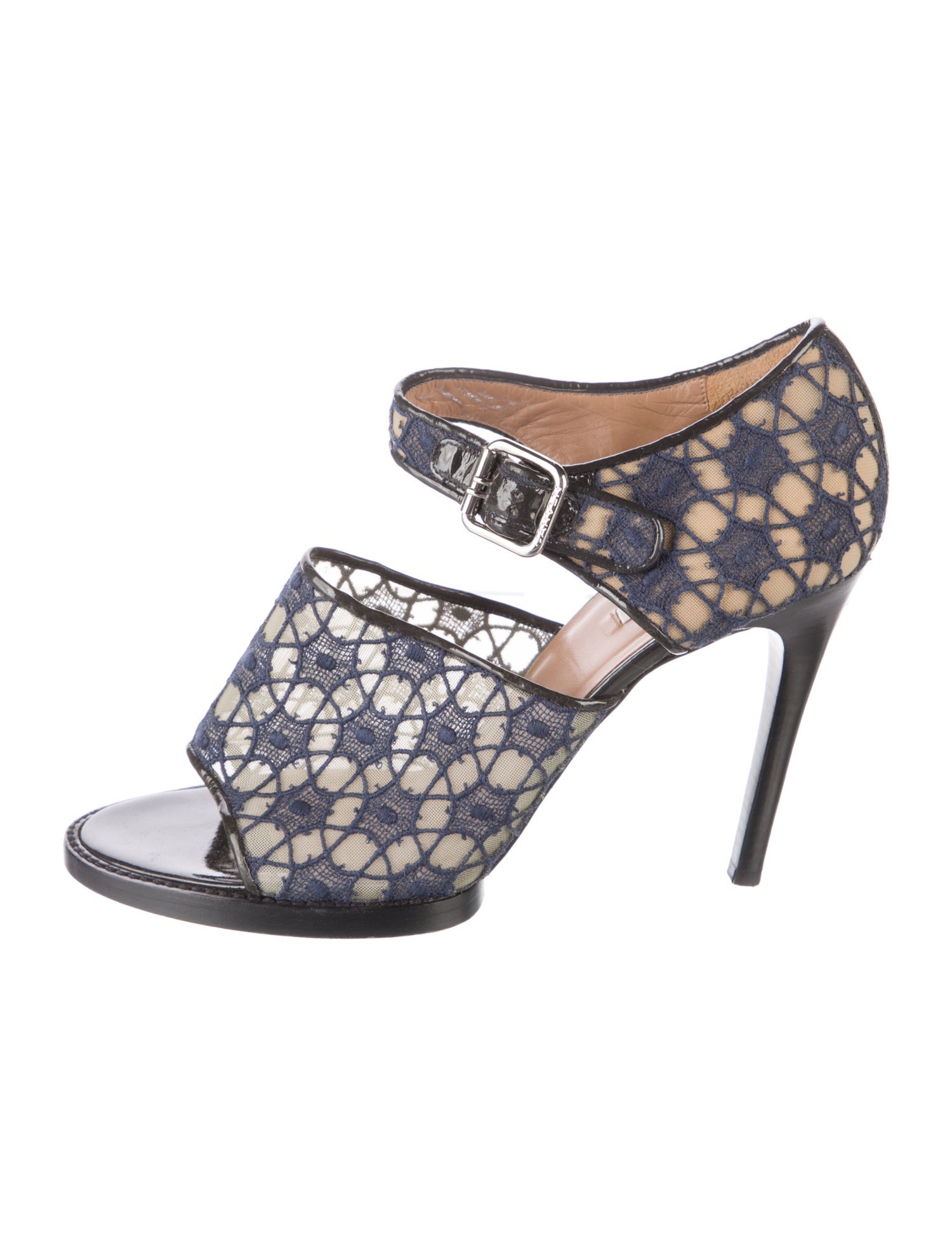 Carven Mesh Animal Print Sandals