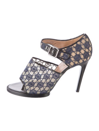 Carven Mesh Animal Print Sandals