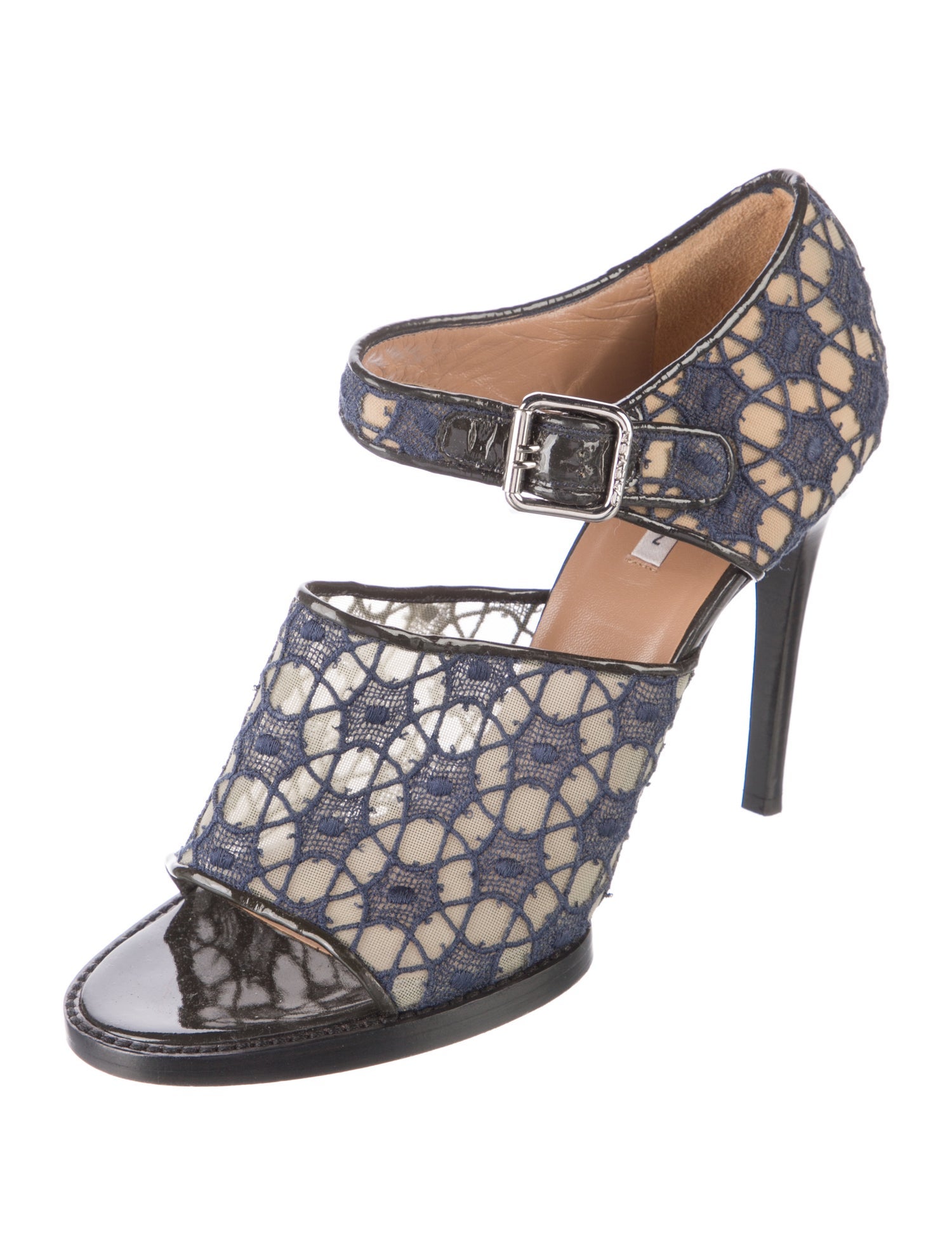 Carven Mesh Animal Print Sandals