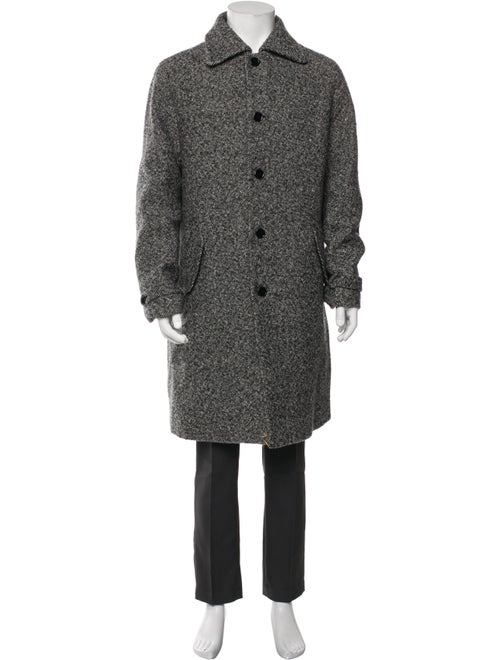 Carven Virgin Wool Tweed Pattern Overcoat