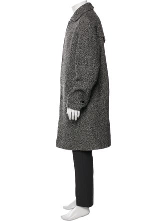 Carven Virgin Wool Tweed Pattern Overcoat