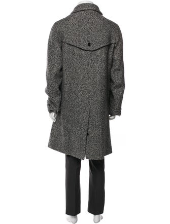 Carven Virgin Wool Tweed Pattern Overcoat