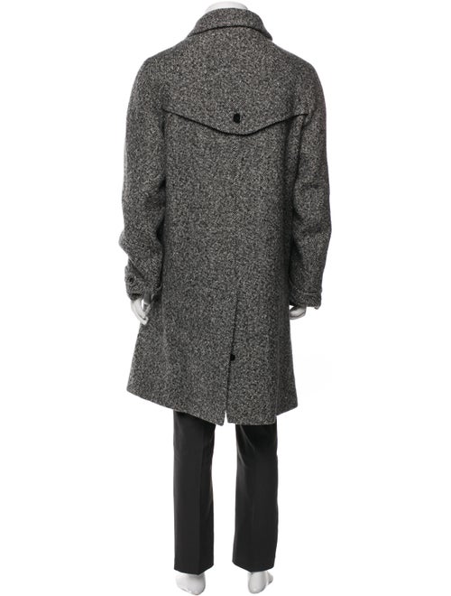 Carven Virgin Wool Tweed Pattern Overcoat