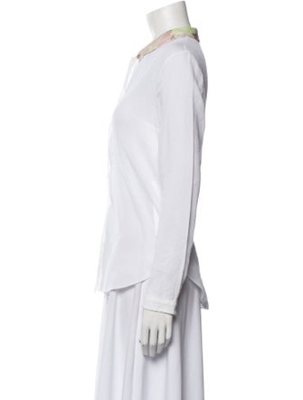 Carven Long Sleeve Button-Up Top