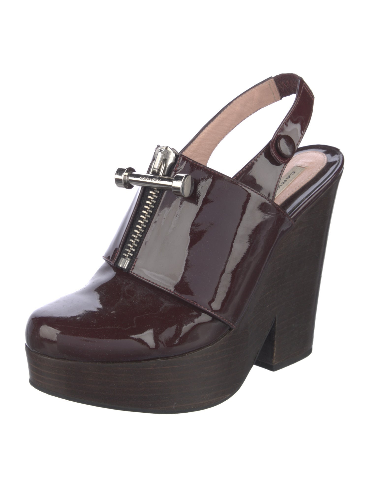 Carven Patent Leather Slingback Pumps