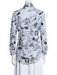 Carven Printed Three-Quarter Sleeve Button-Up Top