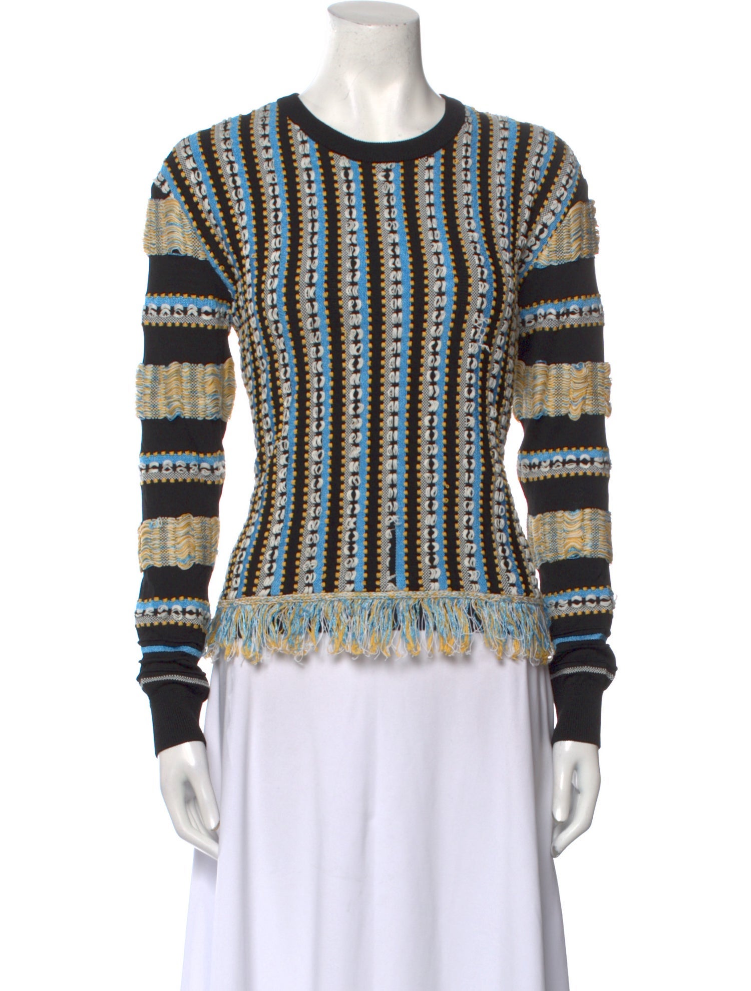 Carven Striped Crew Neck Top