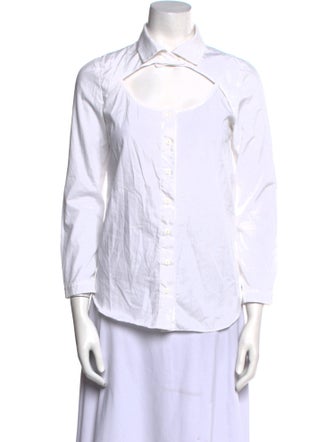 Carven Long Sleeve Button-Up Top
