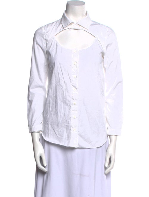 Carven Long Sleeve Button-Up Top