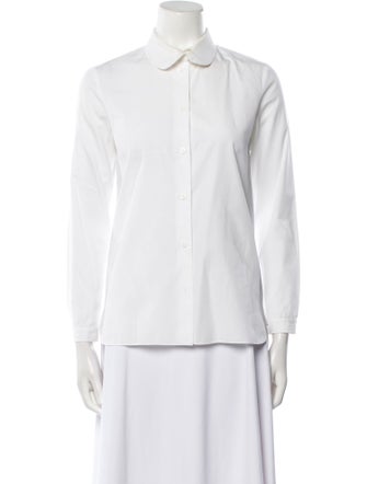 Carven Three-Quarter Sleeve Button-Up Top