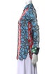 Carven Silk Printed Button-Up Top