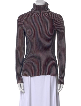 Carven Striped Turtleneck Top