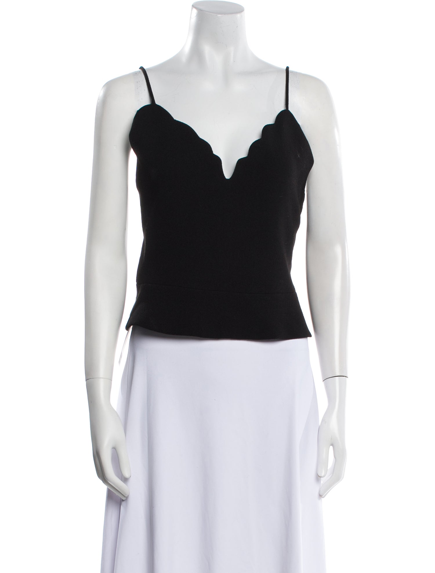Carven V-Neck Sleeveless Crop Top