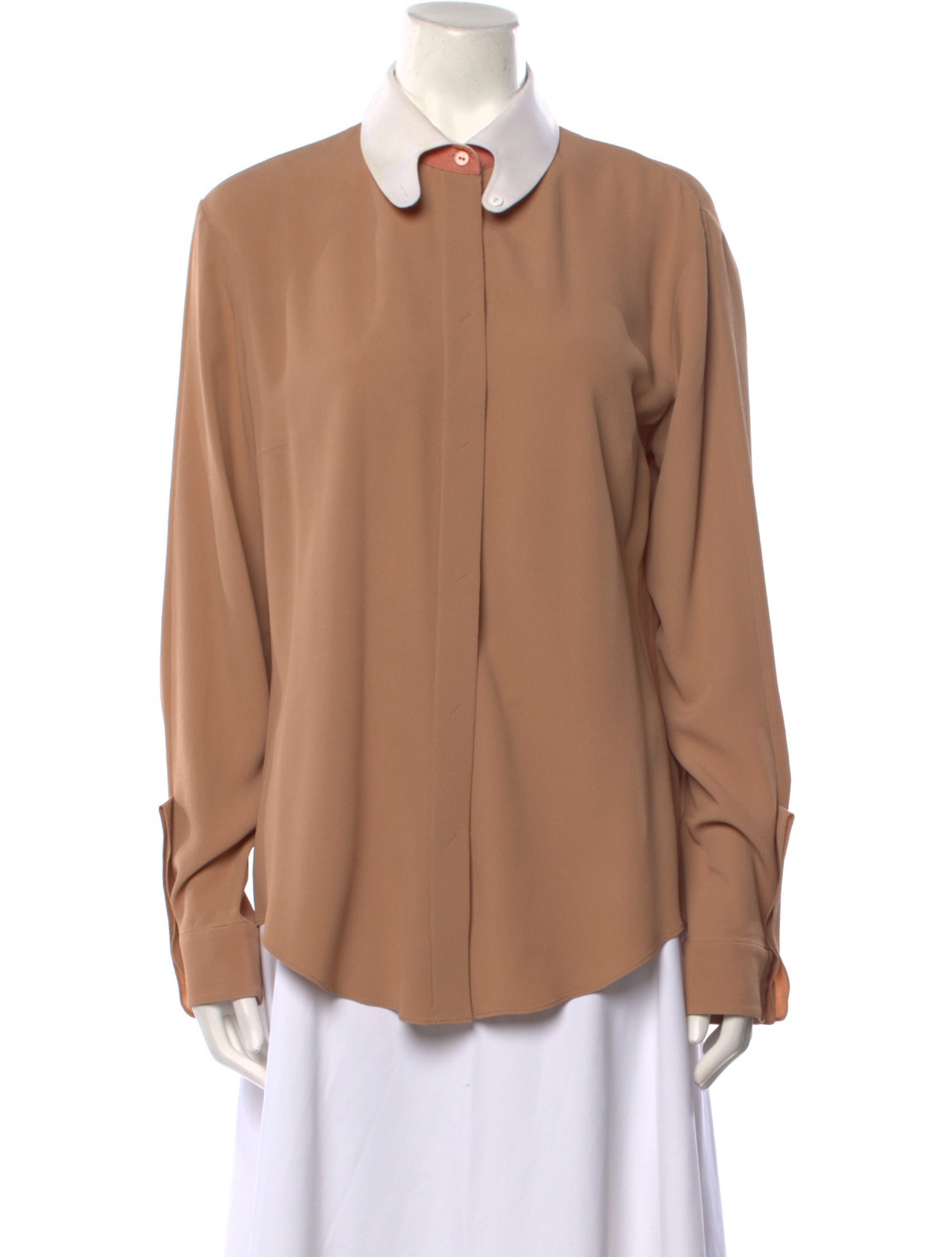 Carven Long Sleeve Button-Up Top