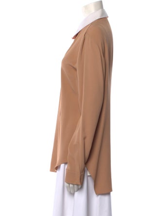 Carven Long Sleeve Button-Up Top