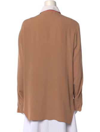 Carven Long Sleeve Button-Up Top